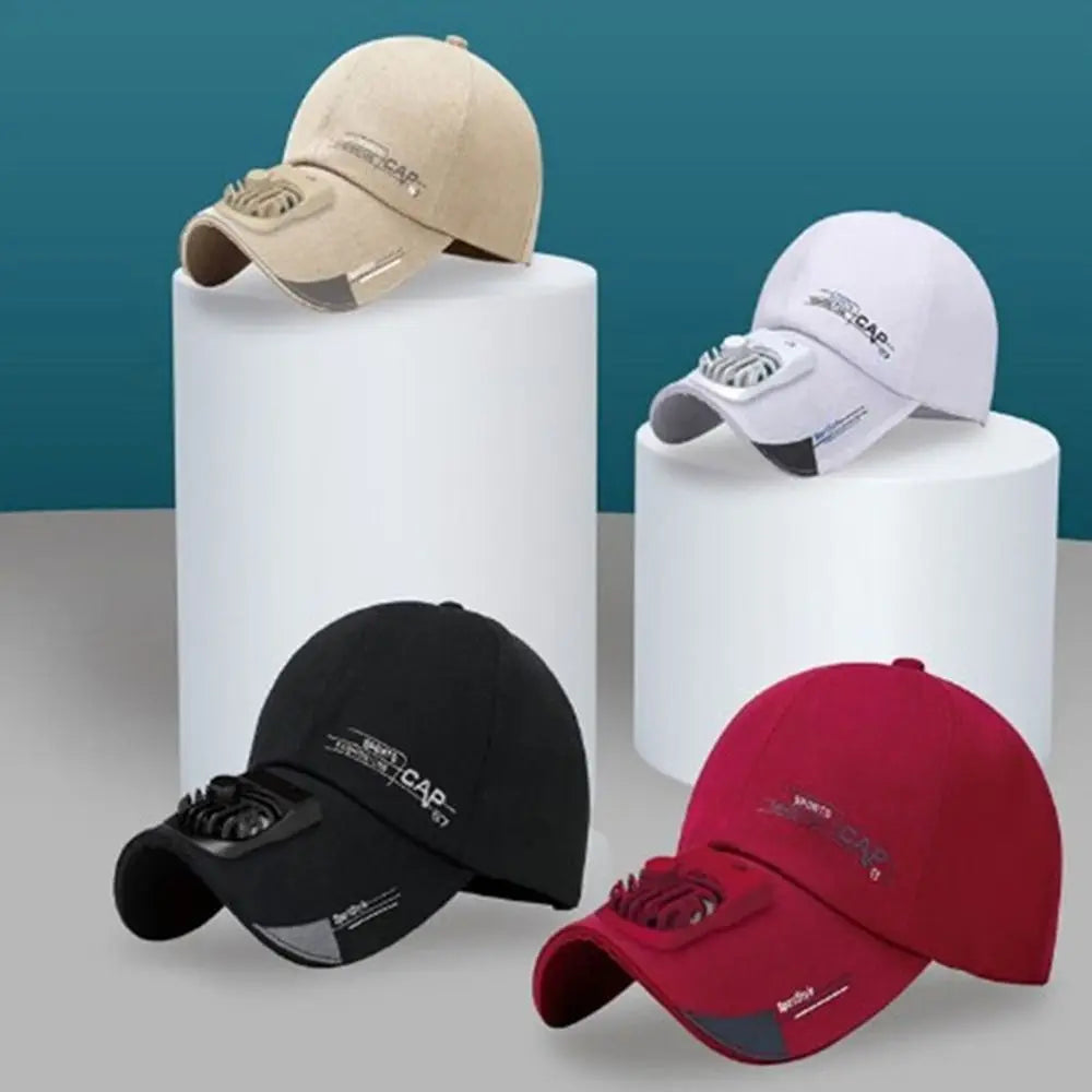 Casquette avec ventilateur Ventilateur de refroidissement USB d'été Casquette de baseball Protection solaire pour le golf en plein air Casquette à visière réglable sur 2 vitesses Casquette de randonnée avec ventilateur