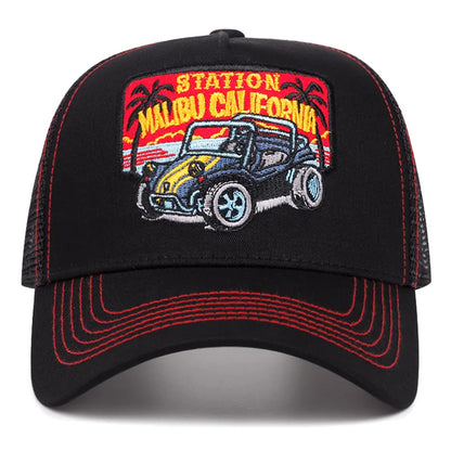 Modna czapka baseballowa z haftem orła dla mężczyzn i kobiet – letnia, oddychająca, z siateczką, z zatrzaskiem typu snapback, w stylu trucker