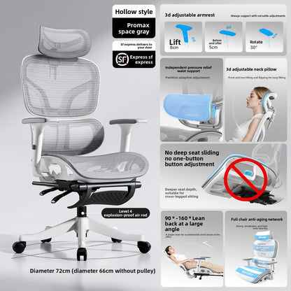 Ergonomic Office Chair with Lumbar Support, Adjustable Height Gaming Chair, Comfortable Computer Chair with Swivel Recliner Design for Home & Office