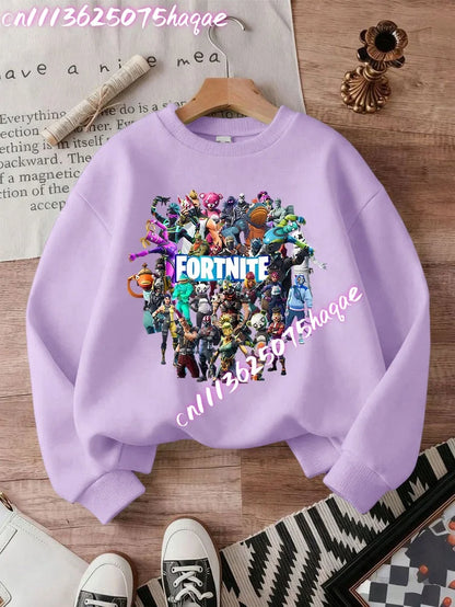 Fortnites Series Kinder-Sweatshirts, trendige Langarm-Pullover für Jungen und Mädchen, Herbst/Winter, Cartoon-Kinderkleidung, Geburtstagsgeschenke