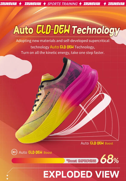 IRUNSVAN Carbon Plate Marathon Running Shoes, Professional Stable Support, Shock Absorption, Ultra-Light Rebound Sports Shoes