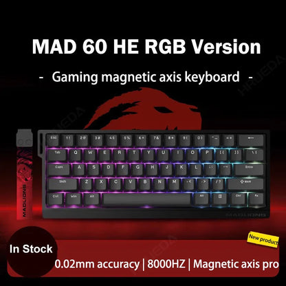 MADLIONS Mad 60he Mad60HE Mad 68HE mechanische Tastatur mit Magnetschaltern, kabelgebunden, Hot-Swap, 8K-Polling-Rate, personalisierte Gaming-Tastatur