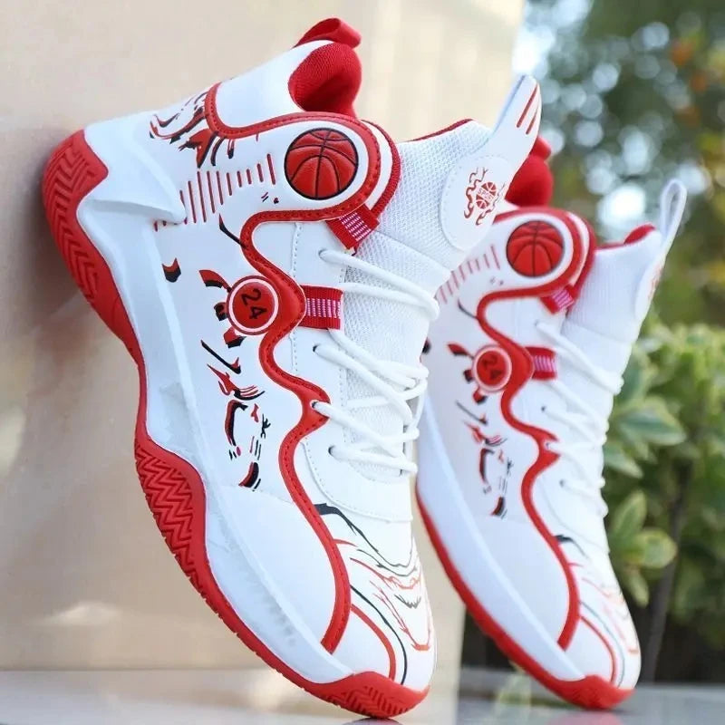 Sales Basketball Shoes Men High-top Sports Outdoor Cushioning Hombre Athletic Male Shoes Comfortable White Sneakers zapatillas