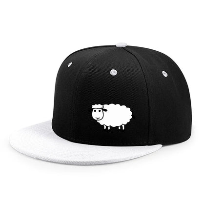 Unisex-Baseballkappe mit verstellbarem Riemen – Streetstyle-Kappe mit flachem Schirm und Schafsmuster – Lässige, vielseitige und personalisierbare Kappe