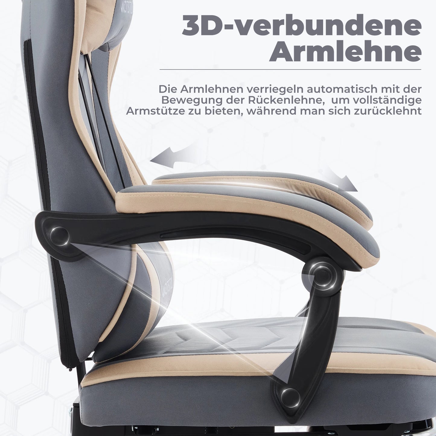 Sedia da gaming WOTSTA con poggiapiedi, sedia gamer ergonomica con cuscino lombare e poggiatesta, sedia per computer regolabile in altezza