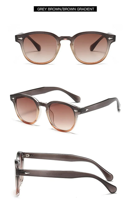 JNPCXI Quality New Retro Round Sunglasses Women Fashion Rivets Decoration Shades UV400 Men Punk Leopard Sun Glasses