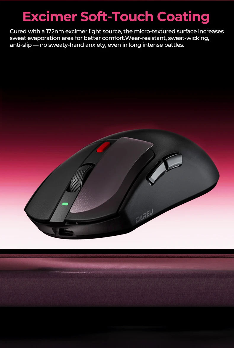 DAREU Kabellose Gaming-Maus 8khz Abtastrate AIM-750 (3950) 30000 DPI Tri-Mode-Gamer-Maus 60g mit Ladestation