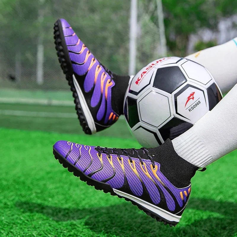 Men Match Football Boots Sport Training Long Spikes FG/TF Boys Cleats Outdoor Soccer Shoes Non Slip Indoor Futsal Comfortable