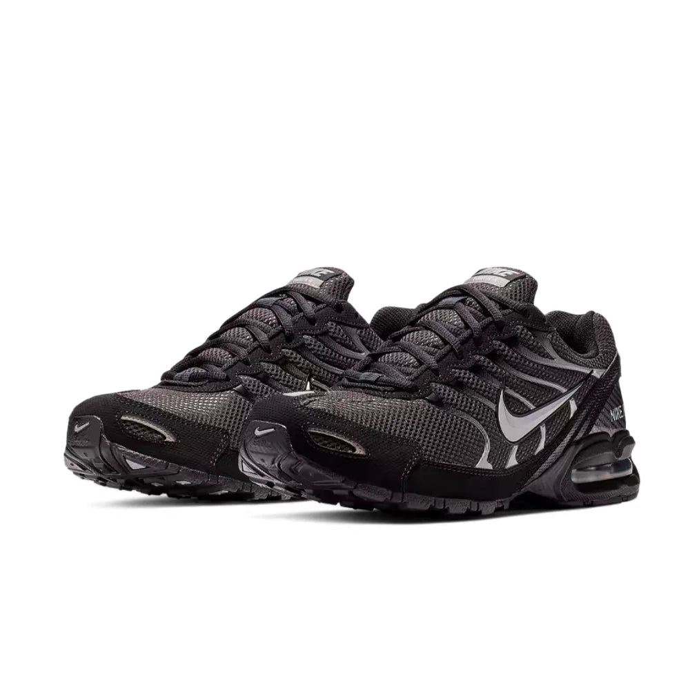 Męskie buty do biegania Nike Air Max Torch 4 – czarne/srebrne, sznurowane, miękka podeszwa środkowa, oddychająca cholewka 343846-002