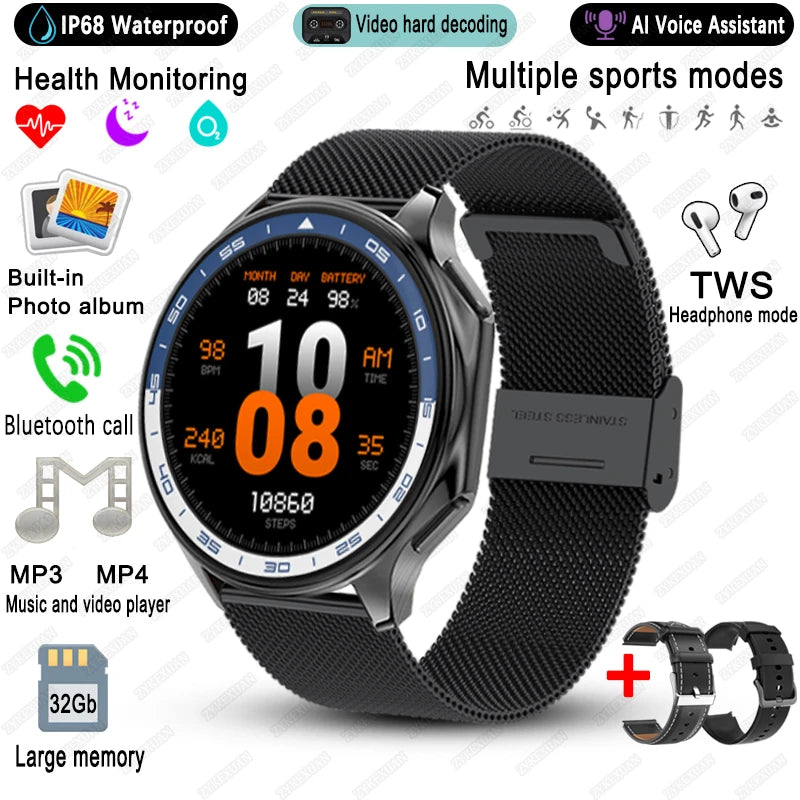 2025 New For OPPO Watch X High-End Business Watch Men 32Gb Memory Video Playback Smart Watch Sports Fitness Waterproof Bracelet