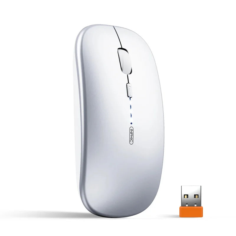 Inphic M1P Rechargeable 2.4G Wireless Mouse Battery Level Display Office Mute Mouse Ultra Thin Portable For Laptop