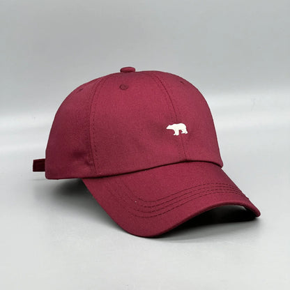 Polar Bear Embroidery Sun Hat Cotton Baseball Cap Lightweight UV Protection for Spring Summer Fall