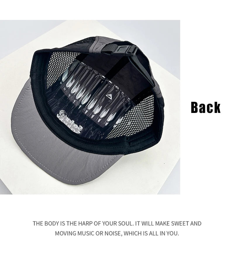 Unisex Flat Eave Embroidered Letters Baseball Hats Breathable Korean Sunshade Quick Drying Peaked Caps Niche Versatile ins