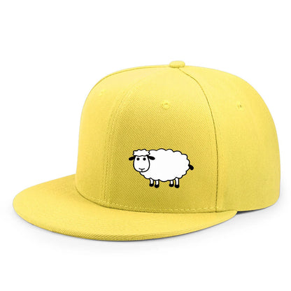 Unisex-Baseballkappe mit verstellbarem Riemen – Streetstyle-Kappe mit flachem Schirm und Schafsmuster – Lässige, vielseitige und personalisierbare Kappe