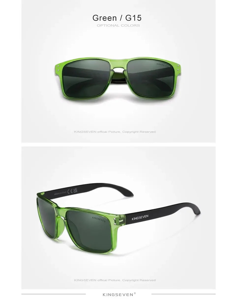 KINGSEVEN Obdélníkové retro polarizované sluneční brýle TR90 pro ženy a muže, cyklistické, UV400, horolezecké, s ochranou proti oslnění, outdoorové sportovní brýle
