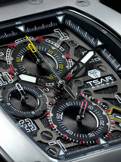 TSAR BOMBA Uhr für Herren, Luxusmarke, Tonneau-Design, wasserdichte Uhr, Edelstahl-Armbanduhr, modische rechteckige Herrenuhr