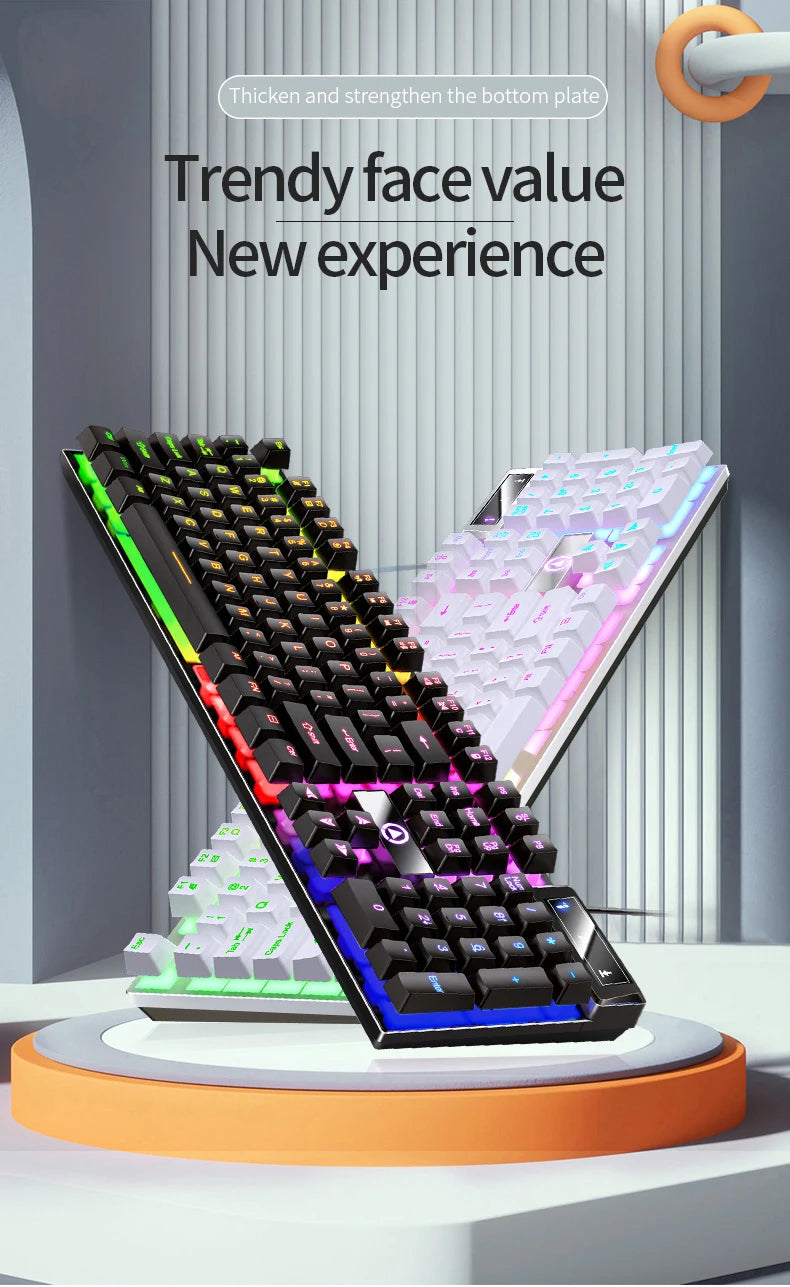 YINDIAO K500 Wired Gaming Keyboard for Laptop Desktops PC Computer Office Accessories Low Profile Gamer Keyboards with Numpad