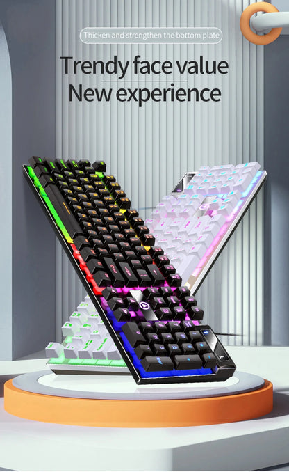 YINDIAO K500 Wired Gaming Keyboard for Laptop Desktops PC Computer Office Accessories Low Profile Gamer Keyboards with Numpad