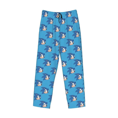 Custom Print Men's Soniced Pajama Pants Hedgehog Game Sleepwear Sleep Lounge Bottoms with Pockets