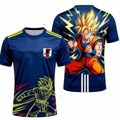 2026 New Japanese Anime Dragon Ball Z Special Edition Soccer Jersey for Kids Goku 3D Printed T-shirt Men's Soccer Training Suit