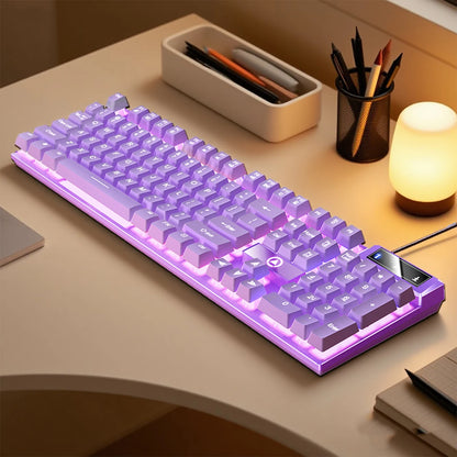 YINDIAO K500 Wired Gaming Keyboard for Laptop Desktops PC Computer Office Accessories Low Profile Gamer Keyboards with Numpad