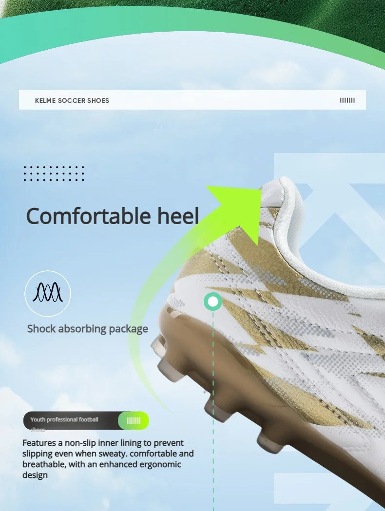 Chaussures de football Kelme Mg pour homme, chaussures de football à crampons courts pour jeunes, chaussures d'entraînement et de compétition professionnelles, chaussures de football pour filles