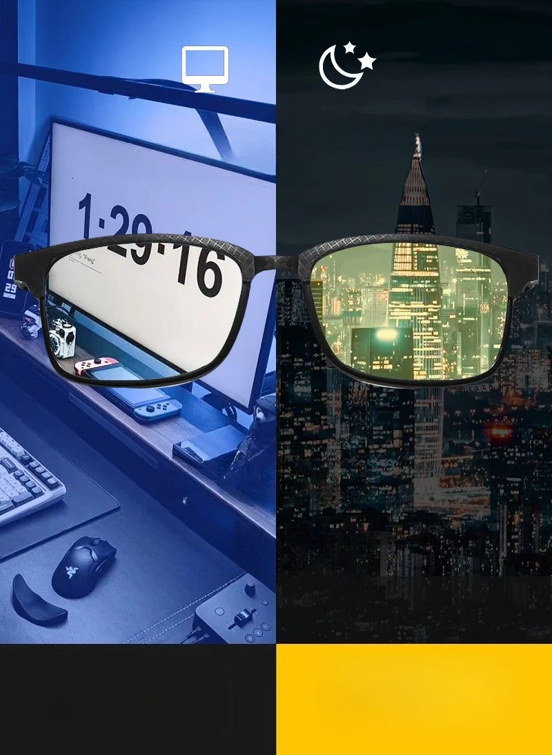 Night Vision Retro Square Women Anti Blue Light Sunglasses UV400 Men Computer Game Anti Radiation Red Orange Sleep Lens Eyewear