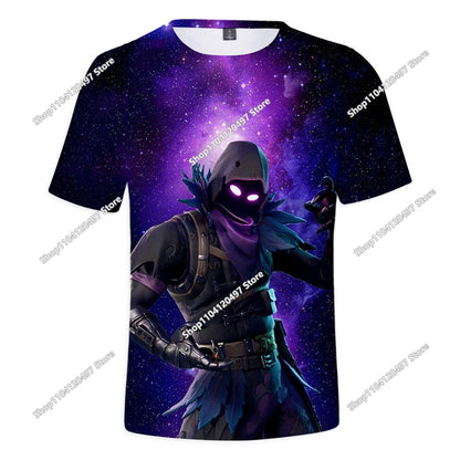 Fortnite Adult Children's Clothing 3D Digital Printing Loose Large Size Short-sleeved T-shirt Kids Summer Tee Tops