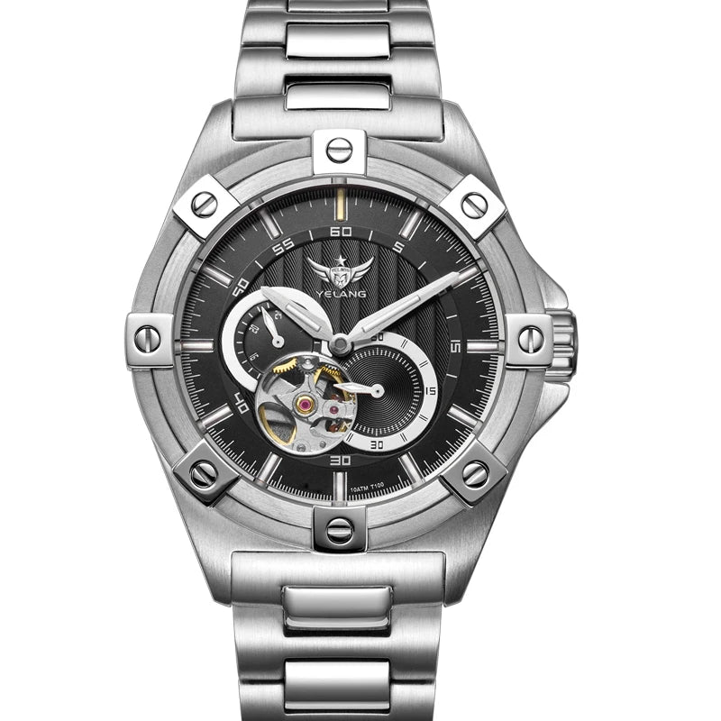 Yelang V1024 Men Brand Watches 44mm Japan miyota 82S7 Automatic Mechanical movement Luminous Men 100m Waterproof Watch business