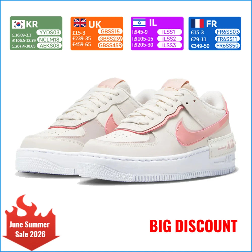 Sneakers Nike Air Force 1: antiscivolo, resistenti all’usura, classiche, scarpe casual versatili, scarpe da skate. Modello: DZ1847-001