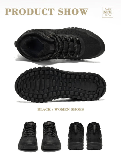 Baasploa Winter Women Sneakers Plush Warm Snow Boots Non-Slip Waterproof Shoes Women Outdoor Boots Walking Shoes