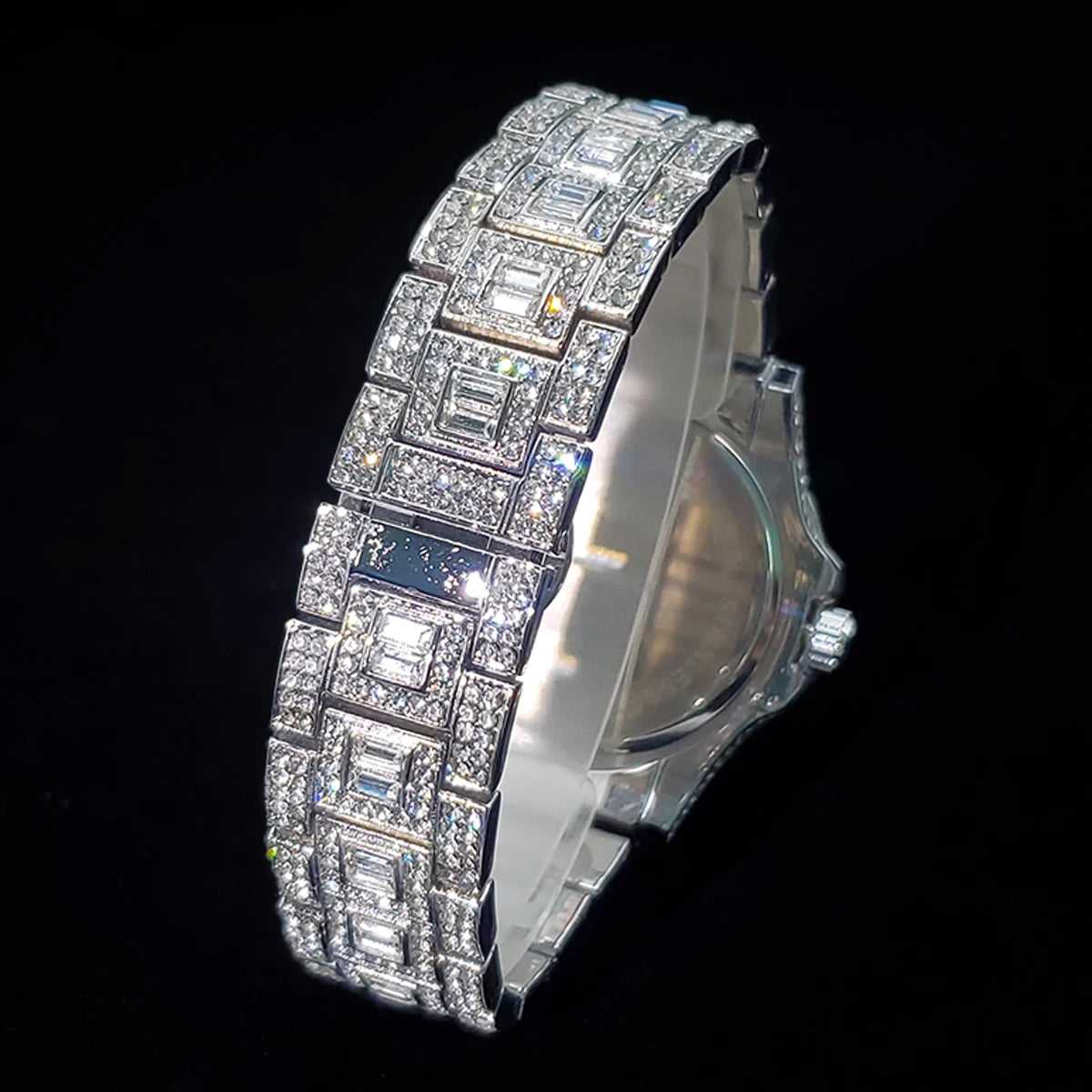 Men's Gold Quartz Watches Calendar Week Display Diamond Watch For Man Dropshipping