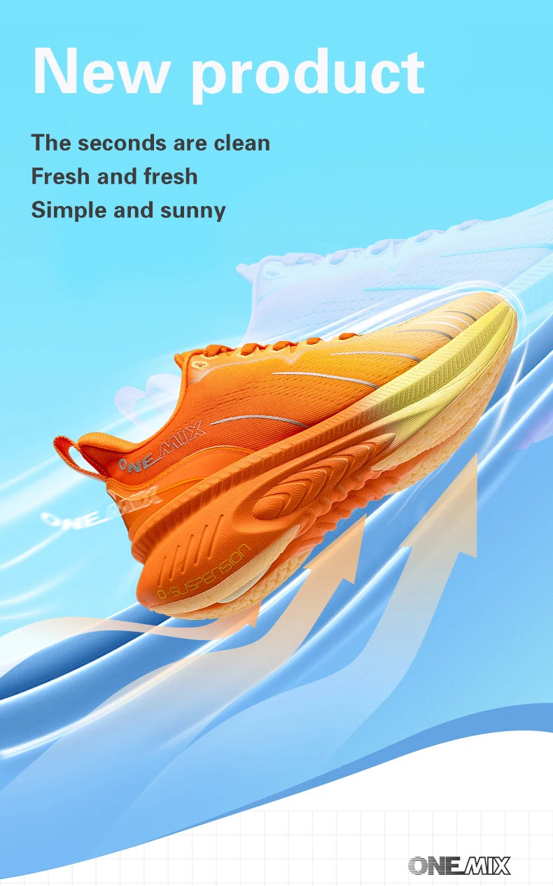 ONEMIX Novos Ténis de Corrida com Amortecimento para Homem, Adequados para Corredores Pesados, com Atacadores, Desportivos, Antiderrapantes, para Exterior, para Mulher e Homem