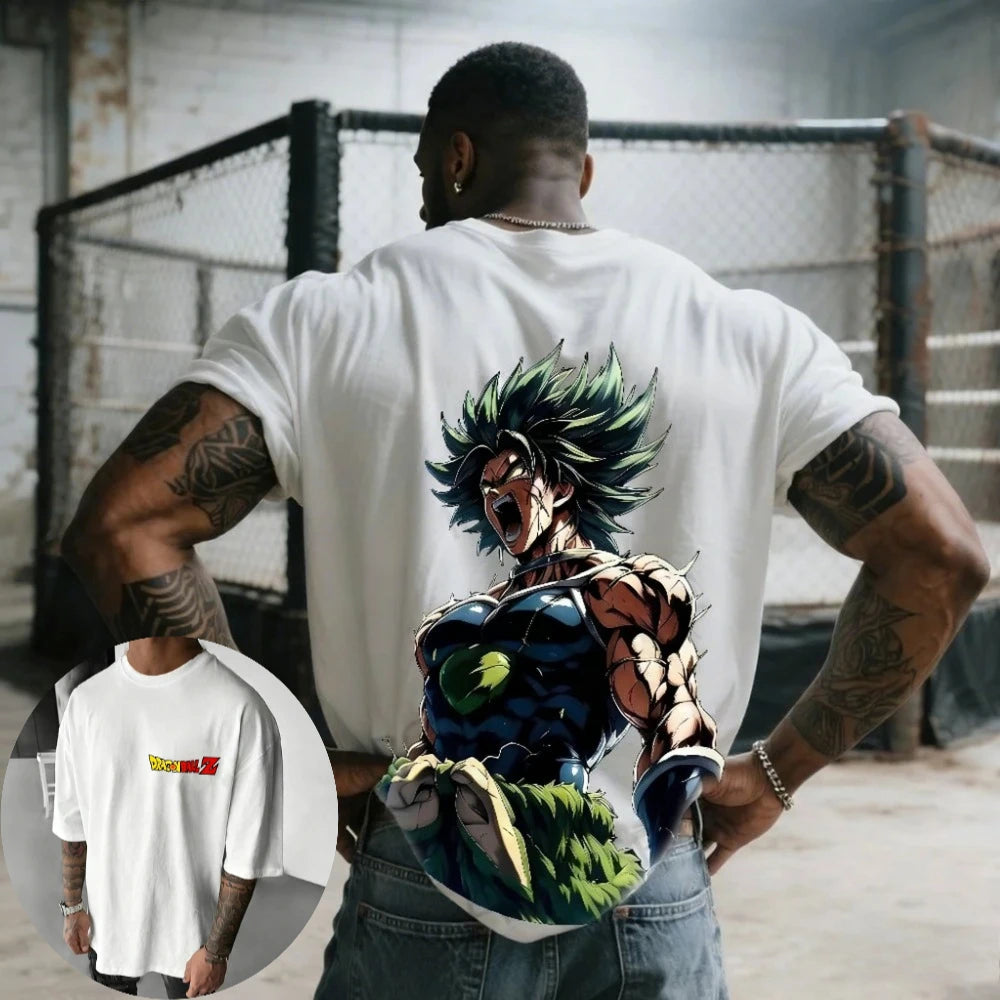 Dragon Ball Men's and Women's T-shirt Broly Anime Loose Daily Tee Summer and Spring Boy's Short Sleeves Parent-child Outfits