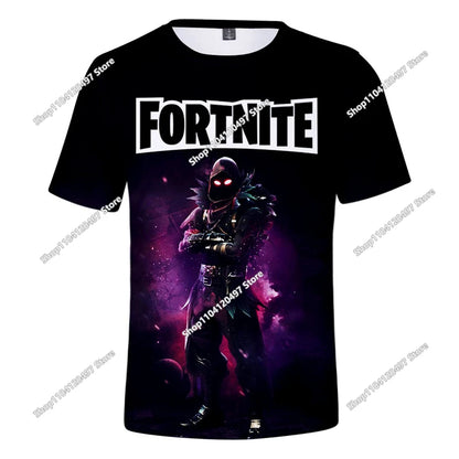 Fortnite Adult Children's Clothing 3D Digital Printing Loose Large Size Short-sleeved T-shirt Kids Summer Tee Tops