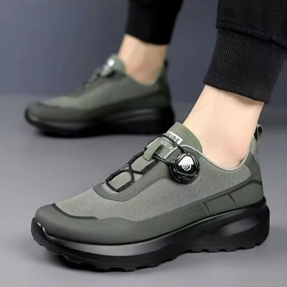 Original New Men Rotating-Button Driving Sneakers Platform Casual Walking Shoes Outdoor Wear-Resistant Running Sports Shoes Plus Size