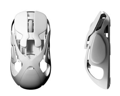 Mouse de gaming wireless Angry Miao Infinity, metalic, ultraușor, cu carcasă perforată, hot-swappable, PAW3950, Dual 8K, cu fir, tri-mode, portocaliu