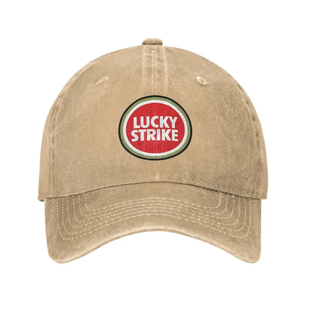 Lucky Strike Buchstaben Troye Sivan Musik Sport Retro Cowboy Washed Baseballkappen Herren Denim Street Tide Hut Wandern Herren Dad Cap