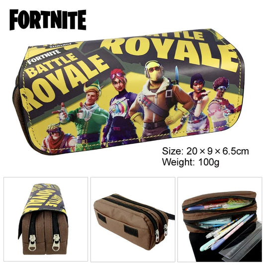 Estojo Fortnite Novo com Figura Cartoon Estampada, Bolsas para Lápis, Estojos Fofos para Rapazes, Material Escolar, Presentes de Aniversário para Crianças