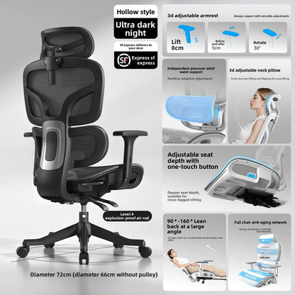 Ergonomic Office Chair with Lumbar Support, Adjustable Height Gaming Chair, Comfortable Computer Chair with Swivel Recliner Design for Home & Office
