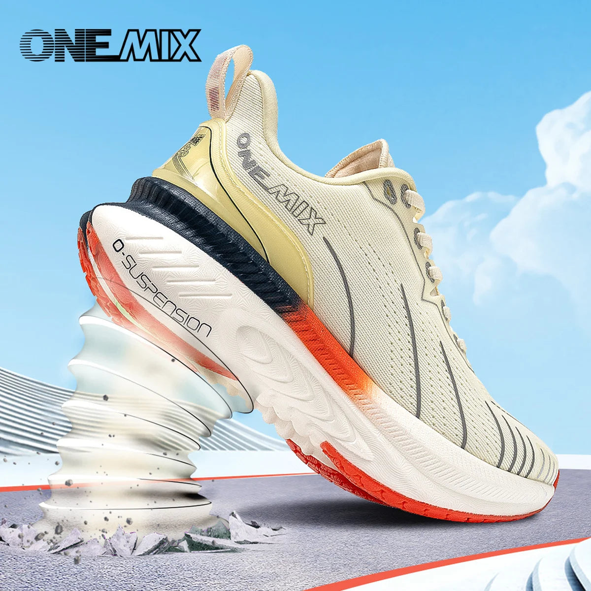 ONEMIX Novos Ténis de Corrida com Amortecimento para Homem, Adequados para Corredores Pesados, com Atacadores, Desportivos, Antiderrapantes, para Exterior, para Mulher e Homem
