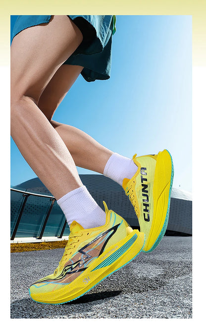 Men Running Shoes Carbon Board Speciality Marathon Sports Breathable Lightweight Women's Comfortable Nonskid Chunta Sneakers