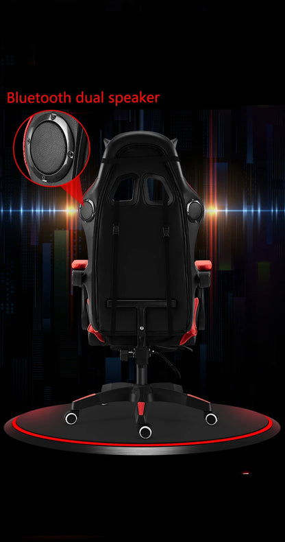 Ergonomic PU Leather Gaming Chair with Adjustable Height, Reclining Computer Chair, Swivel Office Chair for Home Office, Gaming & Study