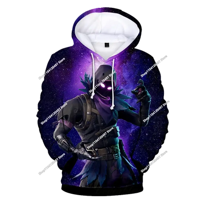 Children's Fortnite Anime Hoodie Men's Streetwear Hip-Hop Sportswear Casual Loose Fit Sweatshirt Outdoor Fashion
