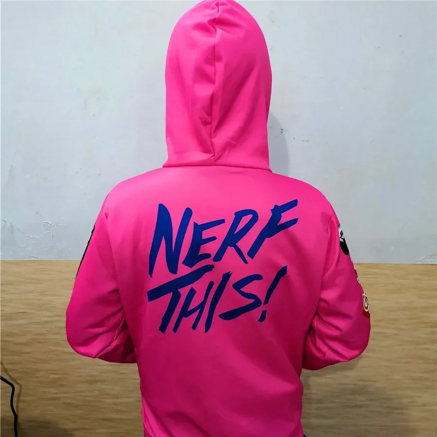 Animepelihuppari, 3D-painatus, Overwatches DVA DJ -cosplay-asu, naisten, miesten ja pariskuntien hupullinen takki, yläosa, vaate