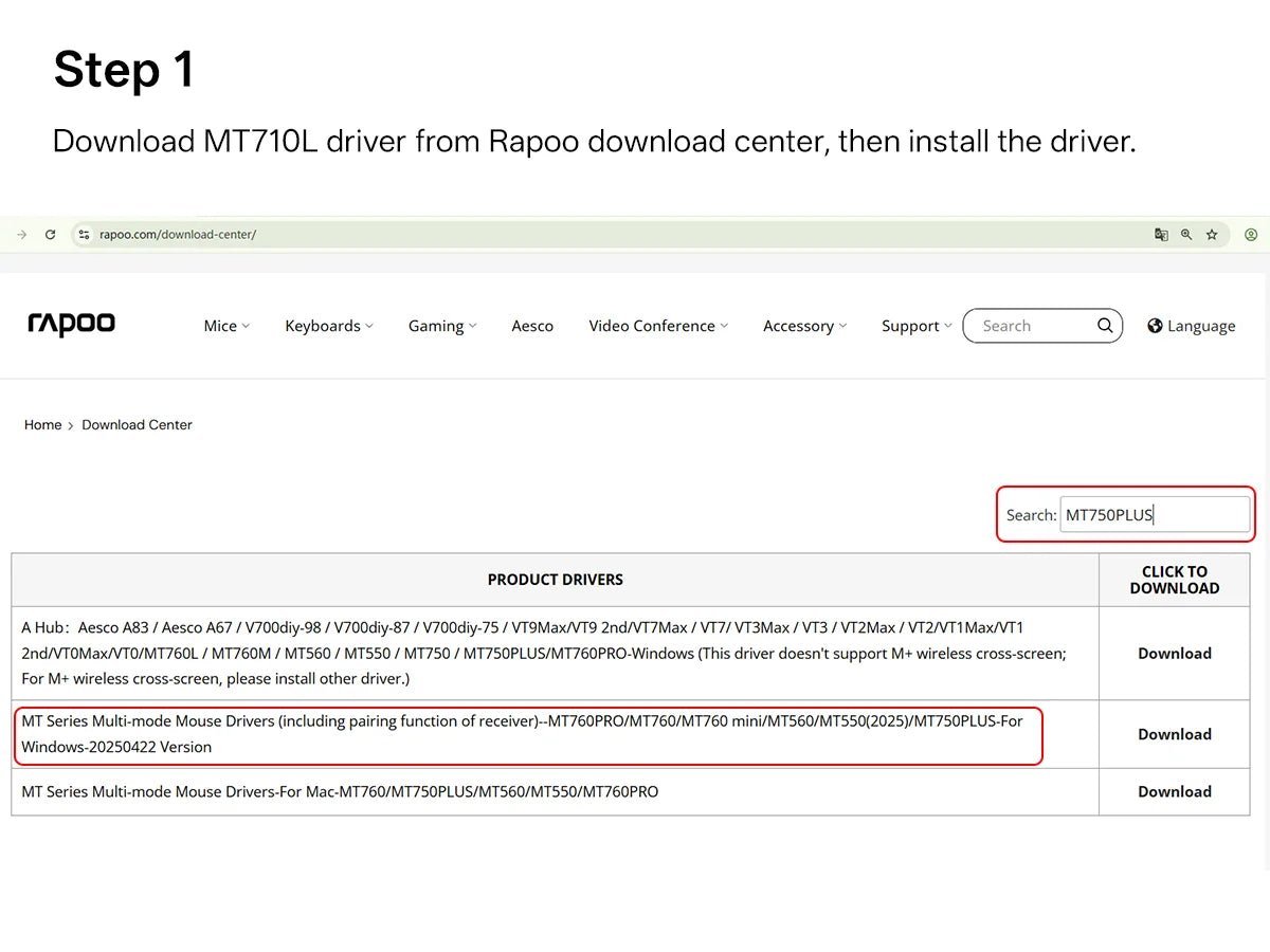 Rapoo 2026 New MT710L Multi-mode Rechargeable Wireless Mouse Ergonomic 4000 DPI Bluetooth Mouse Easy-Switch Up to 4 Devices