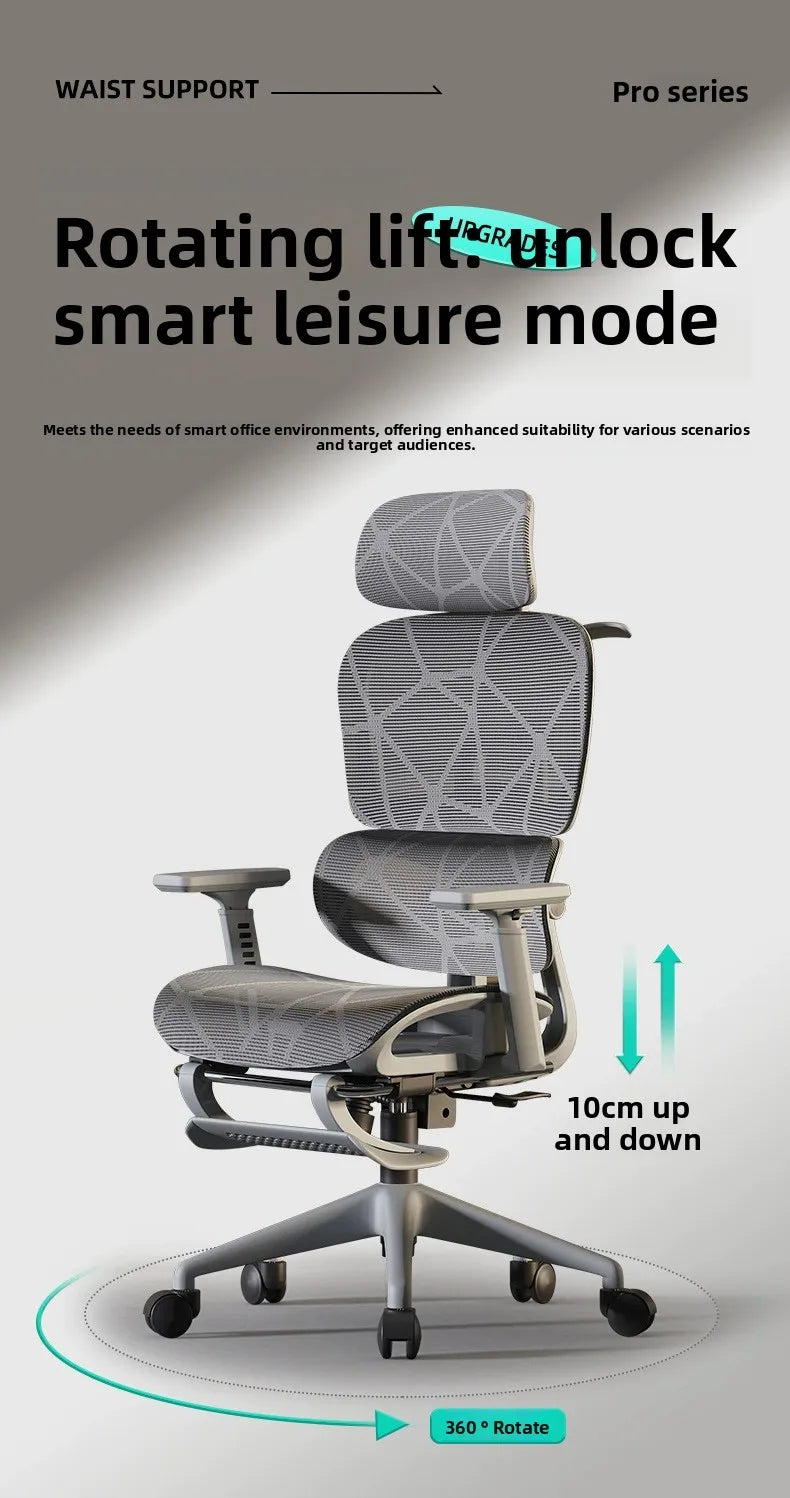 Breathable Ergonomic Office Computer Chair Reclining Gaming Chair Comfort Lumbar Support Long Sitting Adjustable Swivel Design