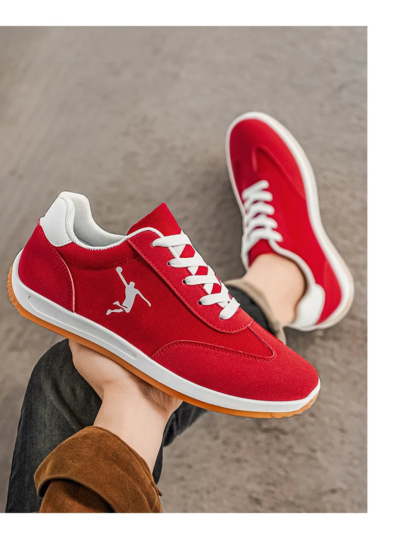 Men's Shoes, Spring and Autumn Trendy Styles, New Cross-Border Models, White, Black, Red Sneakers, Soft-Soled Breathable Men's Low-Top Versatile Casual Shoes