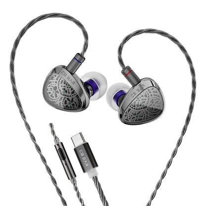 KBEAR TBX Tourbillon X IEMS Écouteurs intra-auriculaires filaires avec diaphragme en fibre de carbone CVD de 10 mm, basses profondes, casque de jeu