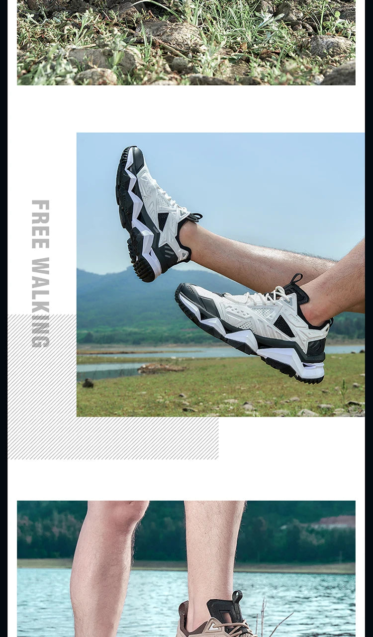 RAX Running Shoes Men & Women Outdoor Sport Breathable Lightweight Sneakers Air Mesh Upper Anti-Slip Natural Rubber Outsole